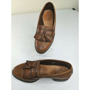 Allen Edmonds Mens Slip on 10.5 D Bridgeton Loafers Shoes In Walnut Tassels